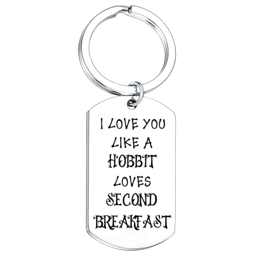 Nfyxcaz Lord Of The Rings Gifts For Lord Of The Rings Lover Fans Birthday Valentine's Day Gift For Boyfriend Girlfriend HB Gifts I Love You Like A Hobbit Loves Second Breakfast Keyring