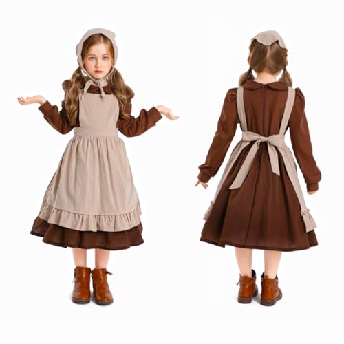 Aimeiar Pioneer Girl Costume Colonial Prairie Dress