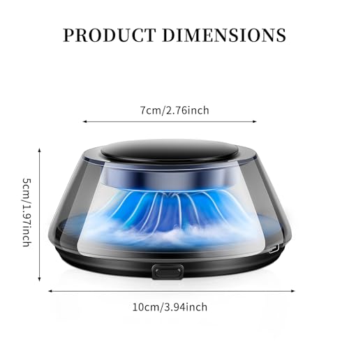 Image of Kwak's Smart Car Air Freshener Diffuser with Auto On /Off & LED Light | Rechargeable Vehicle Scent Diffuser | 2 Refills Included | Long-lasting | 5-color Lighting | Compact Dashboard Decor