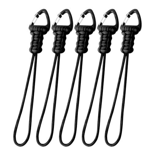 Edaick Chaveiro de corda Paracord, alça de pulso militar com chaveiro, Preto