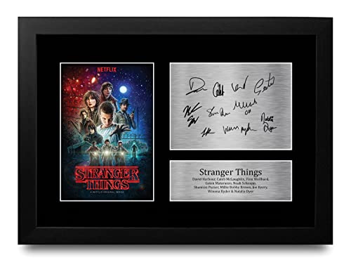 Bild: HWC Trading Strange Hawkins Thing Cast Millie Bobby Brown Geschenke Gedrucktes Signiertes Autogramm Foto f�r Fans von Fernsehn Memorabilien - A4 Gerahmt f�r 26,99 EUR (-10%) statt 29,99 EUR bei amazon.de