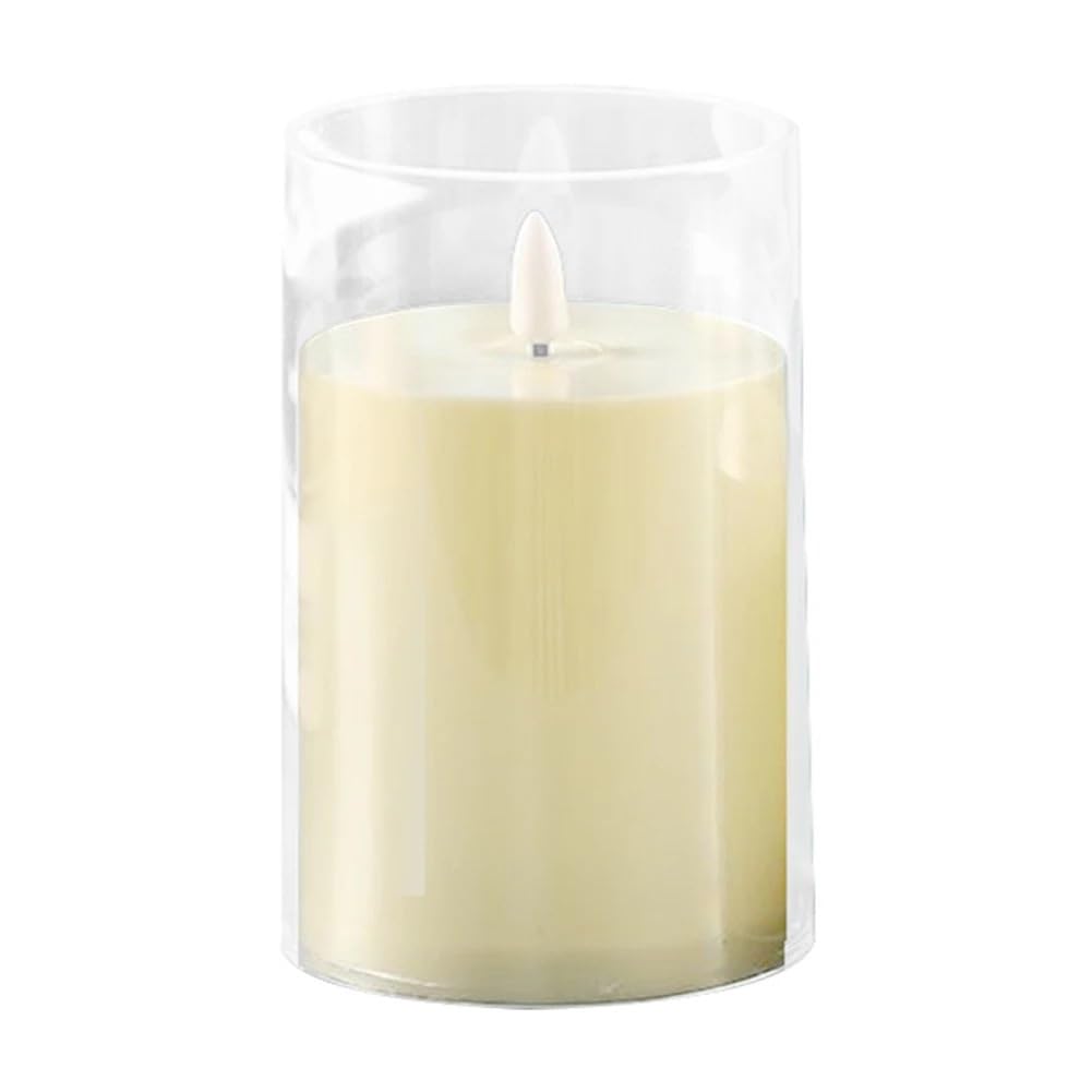 TANGSIYANG Led Candles LED Candle Atmosphere Lamp Plastic Flameless Candlesticks Durable Lights for Birthday Party Supplies(7.5x15cm)