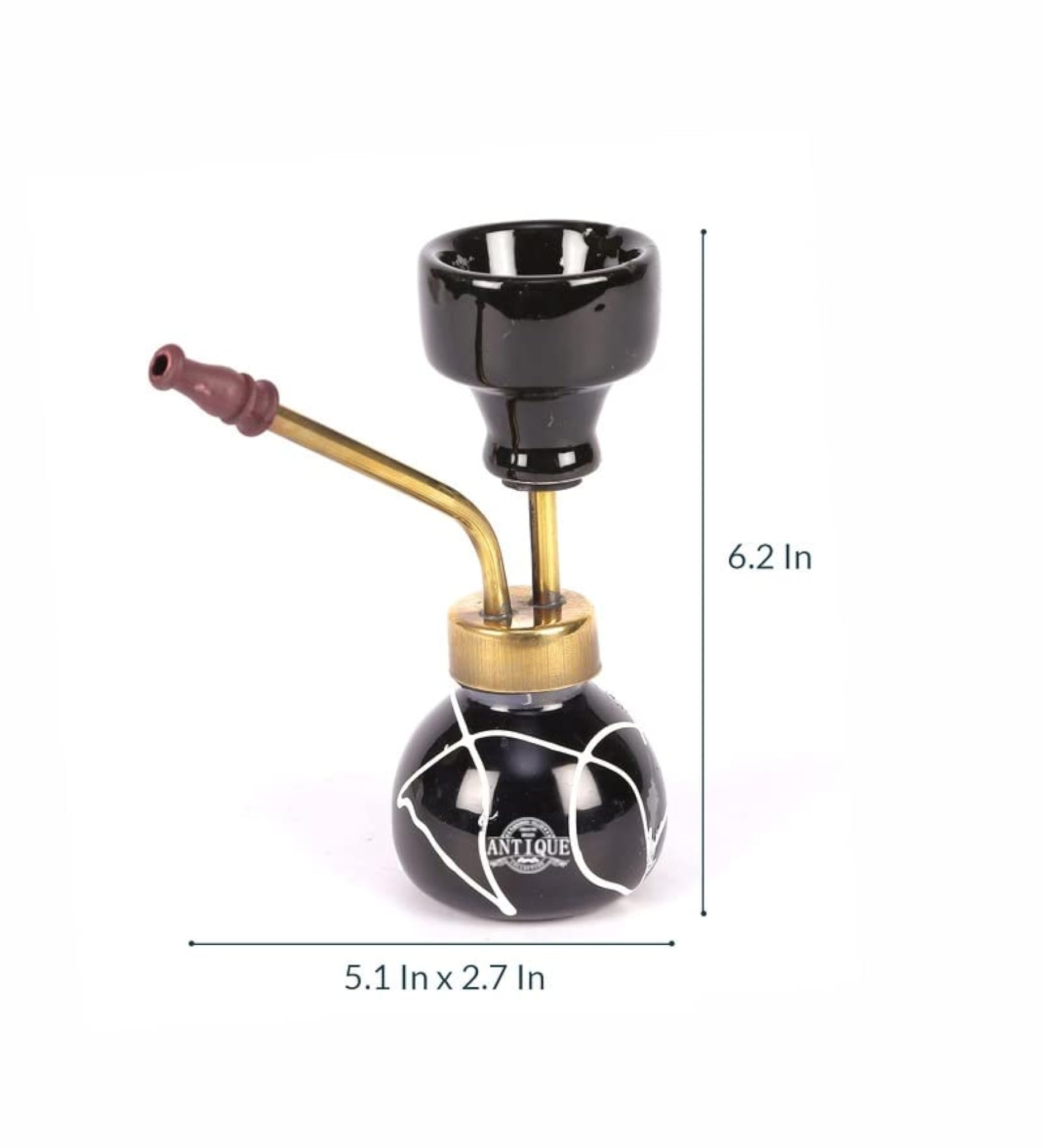 Premium Ceramic Glass Hookah, 6 Inch Design