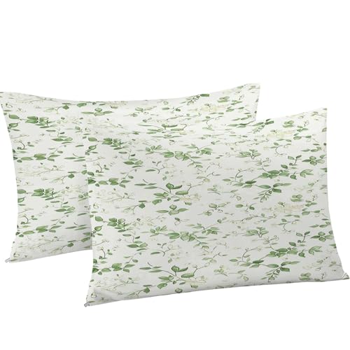 Housse de couette 200x200 zippée en microfibre douce motif feuilles vertes - 8