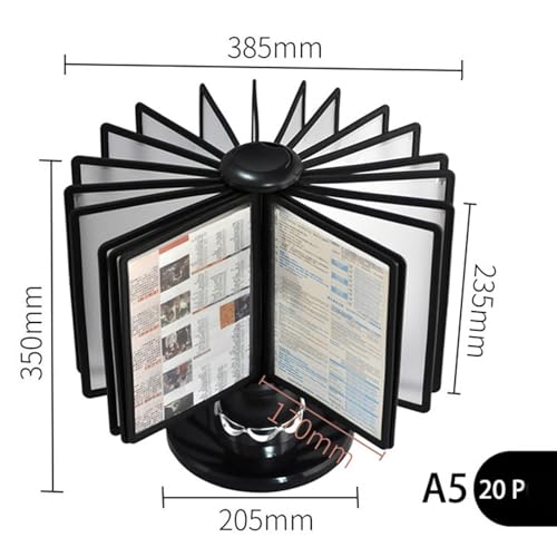 Support porte-documents rotatif à 360° avec 20 panneaux de bureau - 6