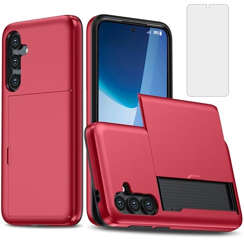 Coque Samsung S24 silicone antichoc avec fente porte-carte et verre trempé