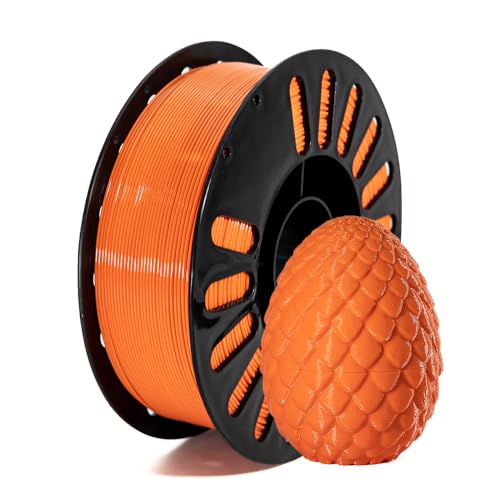 PETG 3D Printer Filament 1.75mm, 1kg (2.2lbs), Dimensional Accuracy ±0.03mm, Vacuum Sealed-Orange