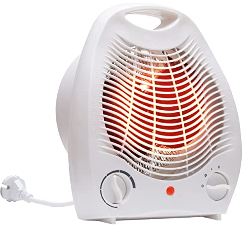Radiateur soufflant - Appareil de chauffage rapide avec fonction ventilateur - 1000 W - 2000 W - Fonction air froid - Oscillant - 3 niveaux d'économie d'énergie - Silencieux - Portable Cover