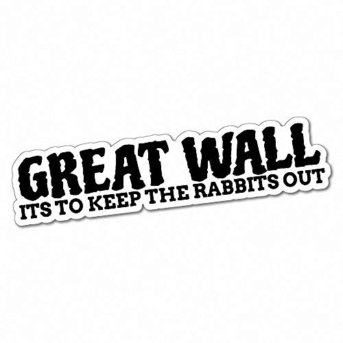 Great Wall to Keep Rabbits Out Sticker Decal Funny Vinyl Car Bumper