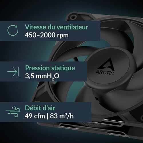 Ventilateur silencieux PWM 120 mm ARCTIC P12 Pro à faible bruit et mode 0 rpm PST LN - 2