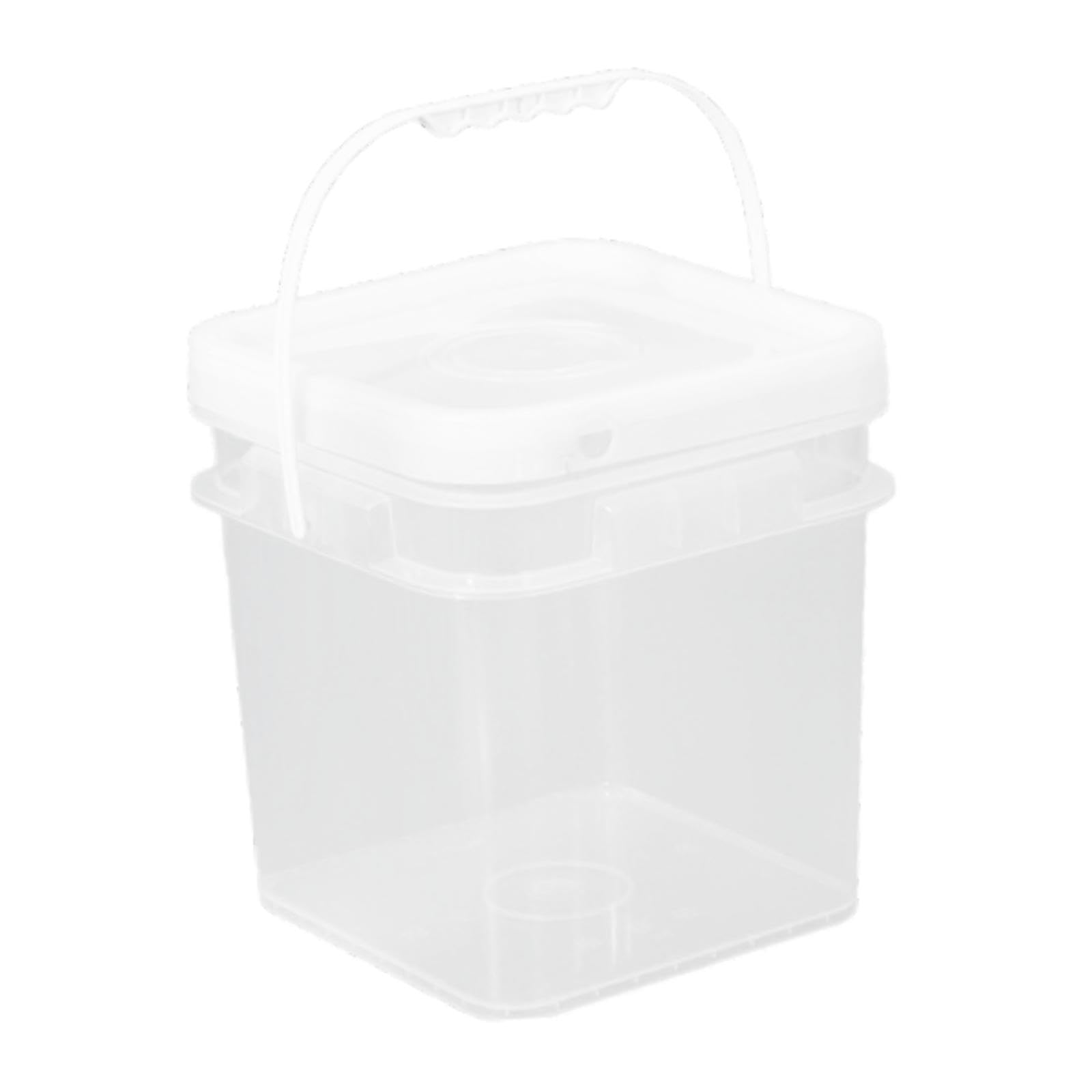 Colcolo Quadratischer Eimer, 10 l, Allzweck-Eimer, Vorratsbehälter für Lebensmittel mit Griff und Deckel für Picknicks im Freien, Gartenarbeit, Hausreinigung, Transparent