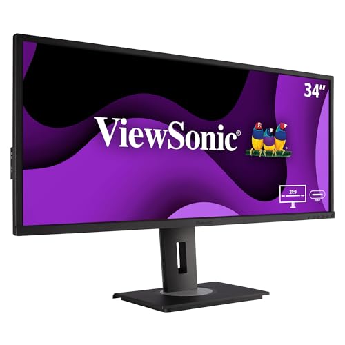 Bild zu Viewsonic VG3456 86,6 cm (34 Zoll) Büro Monitor (UWQHD, HDMI, DP, RJ45 Ethernet, USB C, Höhenverstellbar, Lautsprecher, Eye-Care, 4 Jahre Austauschservice) Schwarz