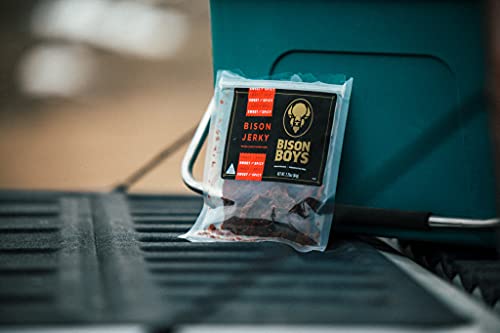 Bison Boys | Buffalo Jerky | Preservative Free Bison Meat | Usa Raised | Natural Smoke Flavorings | Protein Packed Low Fat Healthy Snack Food (Sweet&Spicy (3)) #TOP5