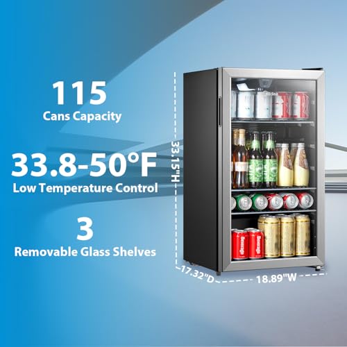 Midea MERV115T3AST 115 Cans Beverage Refrigerator With Adjustable Temperature thumb #1