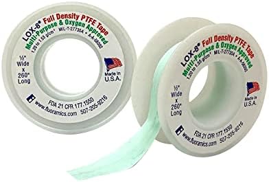 Fluoramics' LOX-8 Full Density Thread Seal Tape 1/2" Wide x 260" Length…