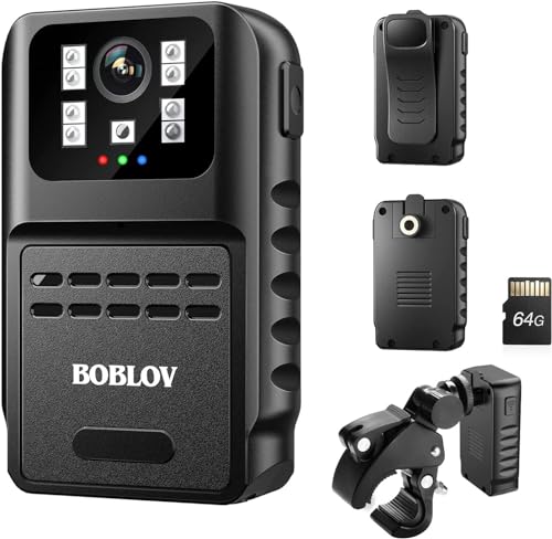 Boblov Mini Cámara De Cuerpo Grabadora De Vídeo Wifi 1080p Visión Nocturna Almacenamiento Externo Para Bicicleta De Viaje Animal De Compañía Paseo Encuentro 64gb Y Soporte De Bicicleta Incluidos