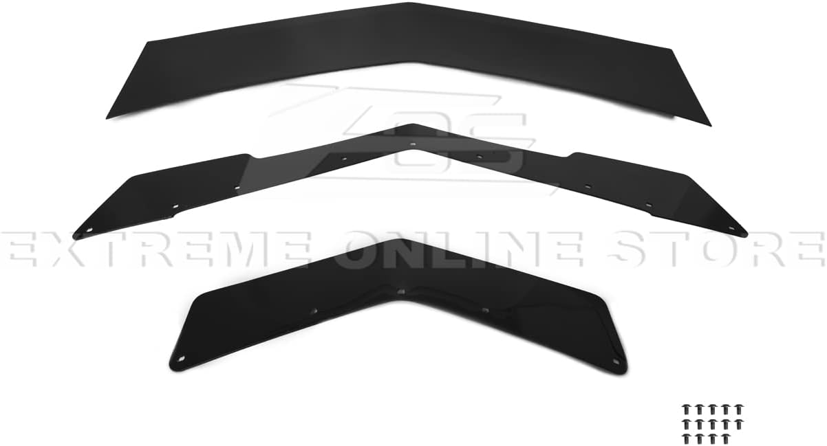 Replacement for 2009-2015 Cadillac CTS Coupe Models | Performance Boomerang Style Rear Trunk Lid Wing Spoiler Wickerbill Insert (ABS Plastic - Matte Black)