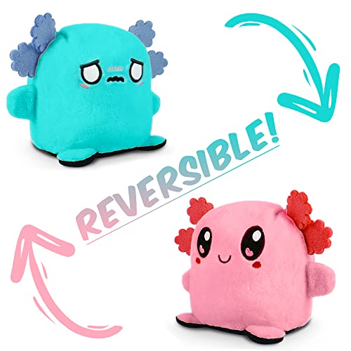 Thedttoy Axolotl Reversible Plushie Happy and Unhappy Axolotl Plush Express Your Mood With Double-Sided Flippy Axolotl Novelty Gifts Perfect for Friends Family Kids