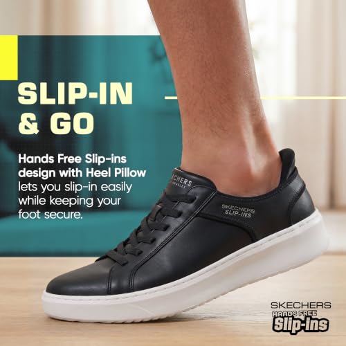 Image of Skechers Men's Court Break - Double Vented Hands Freee Slip-ins | Casual Shoe, Air-Cooled Memory Foam, No Tie Fit, Hands Free Slip-ins