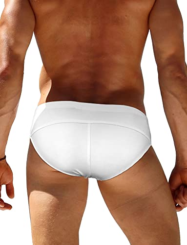 FEOYA Men’s Swim Briefs Low Rise Bikini Swimwear Solid Quick Dry Swimsuit Athletic Surfing Suit with Buckle2