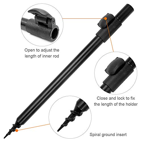 Support de canne à pêche avec alarme de touche rétractable LIXADA 9pcs - 3