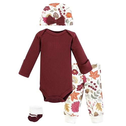 Image of Hudson Baby Unisex Thermal Preemie Layette Set 4pc Short Sleeve Outfit