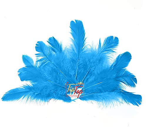 Image of Natural Dyed Feathers 10 cm (80 pieces) (Light Blue)