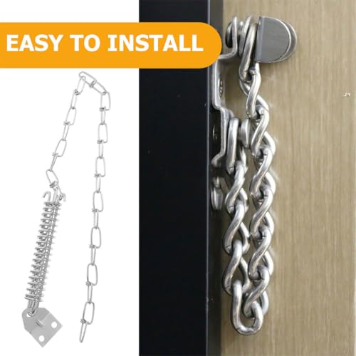 Cadena de seguridad para puerta de acero inoxidable resistente y anticorrosión 4