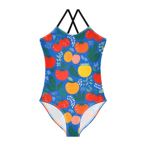 Summer Tomatoes Pattern Girls One Piece Swimsuits Summer Quick Dry Beach Bathing Suit