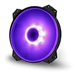 Cooler Master MasterFan MF200R RGB Lighting Fan, RGB 4-Pin Customizable LEDs, 800 RPM Hybrid Silent High Airflow In-Take Fan for Computer Case