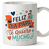 MUGFFINS taza papa con frase Feliz día papá Te quiero mucho en Español 330 Ml/11 oz | regalo padre | regalos cumpleaños padre | navidad | progenitores v2
