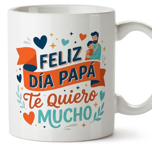 Imagen de MUGFFINS taza papa con frase Feliz día papá Te quiero mucho en Español 330 Ml