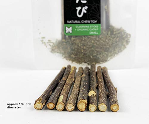 munchiecat Matatabi Silver Vine Sticks (8pc) with Organic Catnip | Natural, Teeth Cleaning Chew Toy for Cats and Kittens (Small)