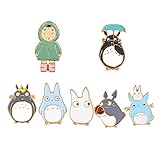 Stil: Modisch Emaille-Anstecknadeln mit Aufschrift „My Neighbor Comic Totoro“, Chinchillas-Brosche, Hemd, Tasche, Abzeichen, Cartoon-Tier, 7 Stück