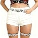 White Print Punk Leather Thigh Straps & Body Harness,Adjustable Gothic Waist Belt with Leg Garters for Women,Edgy Clubwear,Street Style Outfit,Rave Festival Fashion,Festival Fashion Statement