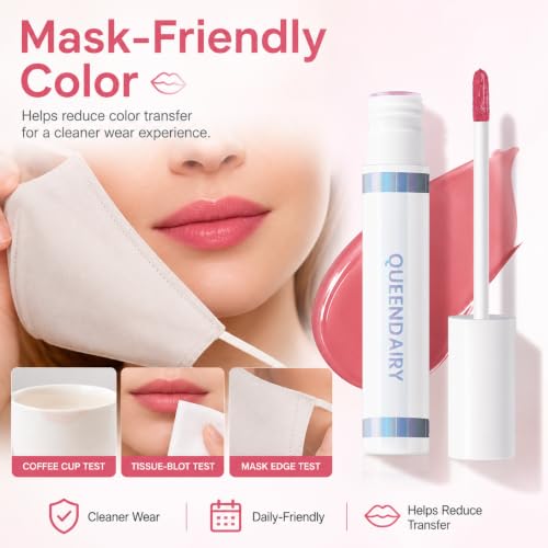 Image of Peel Off Lip Stain, Long Lasting Lip Tint Masque, Transfer-Resistant Smudge-Proof Matte Lip Stain, Natural-Looking Lip Color for Women, 6 Shades