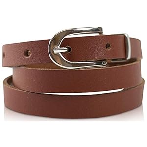 fashionchimp Basic Damengürtel aus 100% echtem Leder, schmaler Gürtel, Breite ca. 1,5cm, Made In Germany