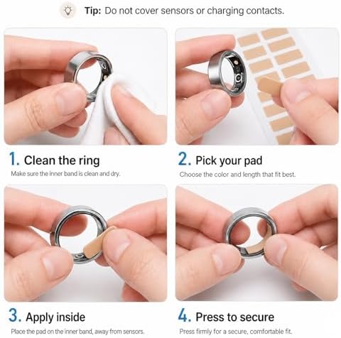 Smart Ring Size Adjuster Compatible with Oura Ring 4, Silicone Ring Sizer for Loose Smart Rings, Cuttable Ring Fit Adjuster for Oura Ring Gen 4/3, Galaxy Ring,160Pcs - 3