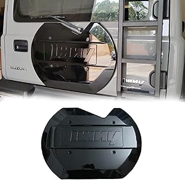 Spare tire Cover for Suzuki Jimny JB64 jimny Sierra JB74 Rear gate Cover tire Delete Cover Smoothing Panel Exterior Parts Accessories Custom Design 2019-2025 (Black)