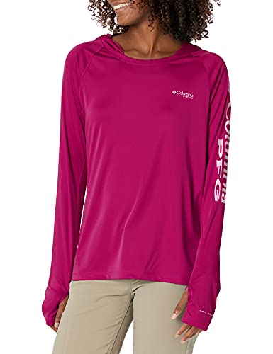 Columbia Tidal tee Hoodie Sudadera con Capucha, Wild Fuchsia/White Logo, 2X para...