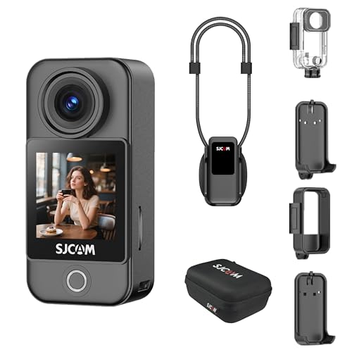 SJCAM C400_POCKET 4K vlog �|�P�b�g�J���� ���^�A�N�V���� �h��30M �^�b�`�X�N���[��154°����p�|�P�b�g�n���h�w���h 6�����艻 POV �J���� 8�{�Y�[���E�F�A���u���{�f�B�J�� 1250mAh���C�u �X�m�{�[ �X�L�[ �o�C�N