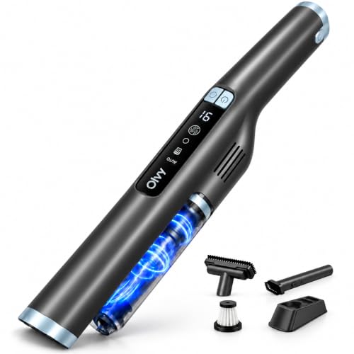Olvy Aspirador de Mano Sin Cables Potencia de Succión | 1 Ud | Modelo Digital LCD | Hogar y Vehículos | Sensor Térmico 22kPa 250W | Aspiradora Portátil Coche