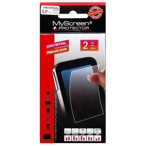 Preisvergleich Produktbild MyScreen - Universal Displayschutzfolie (2X) - 116 x 66mm (5,3 Zoll)