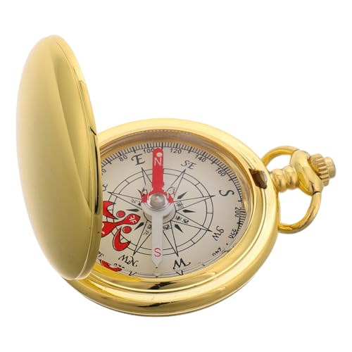 Brújula vintage de bolsillo BESPORTBLE de zinc con dial luminiscente miniatura 1