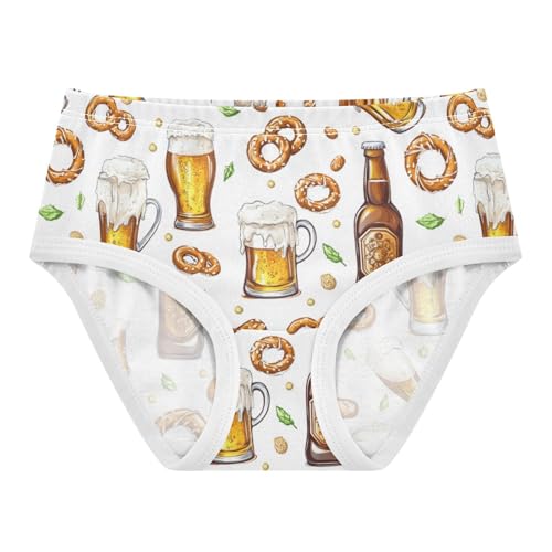 ZZKKO Beer and Food Girls Underwear Toddler Panties for Girls Comfort Brief Size 2T-8Y