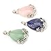 Set of 3 Assorted Natural Quartz Crystal Pendant for Necklaces Teardrop Gem Chakra Healing Stone Bulk for Jewelry Making (Rose Quartz, Green Aventurine, Lapis Luzali)