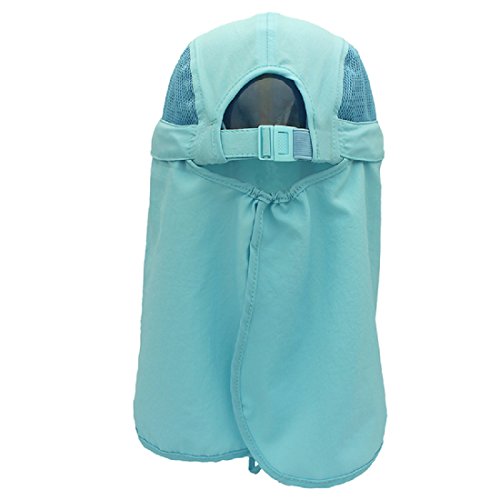Llmoway Child Sun Protection Hat Mesh Packable Baseball Cap Detachable Neck Face Flap Hat Sky Nature #TOP1