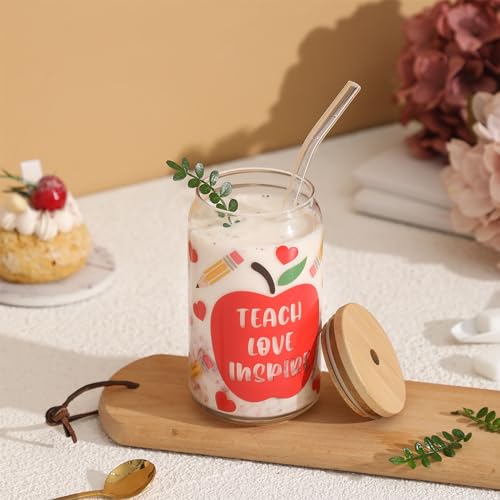 SUPREME LIGHTS ·2017· Teacher Gifts for Women - Teacher Appreciation Gifts Teachers Day Gift, Birthday, Appreciation Week, Christmas, Back to School Gift - 16 OZ Iced Coffee Glass Cup - Image 3