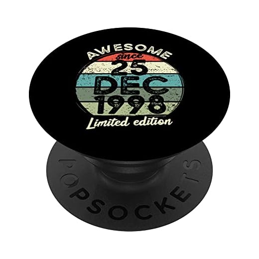 Camiseta de cumpleaños de 25 años, 25 de diciembre de 1998, 25 cumpleaños PopSockets PopGrip Intercambiable