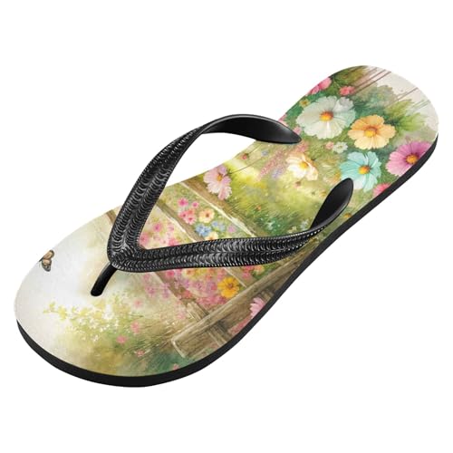 Burbuja Springtime Garden Flip Flops for Women Men, Soft Thong Sandals Rubber Slippers for Pool Beach Essentials2